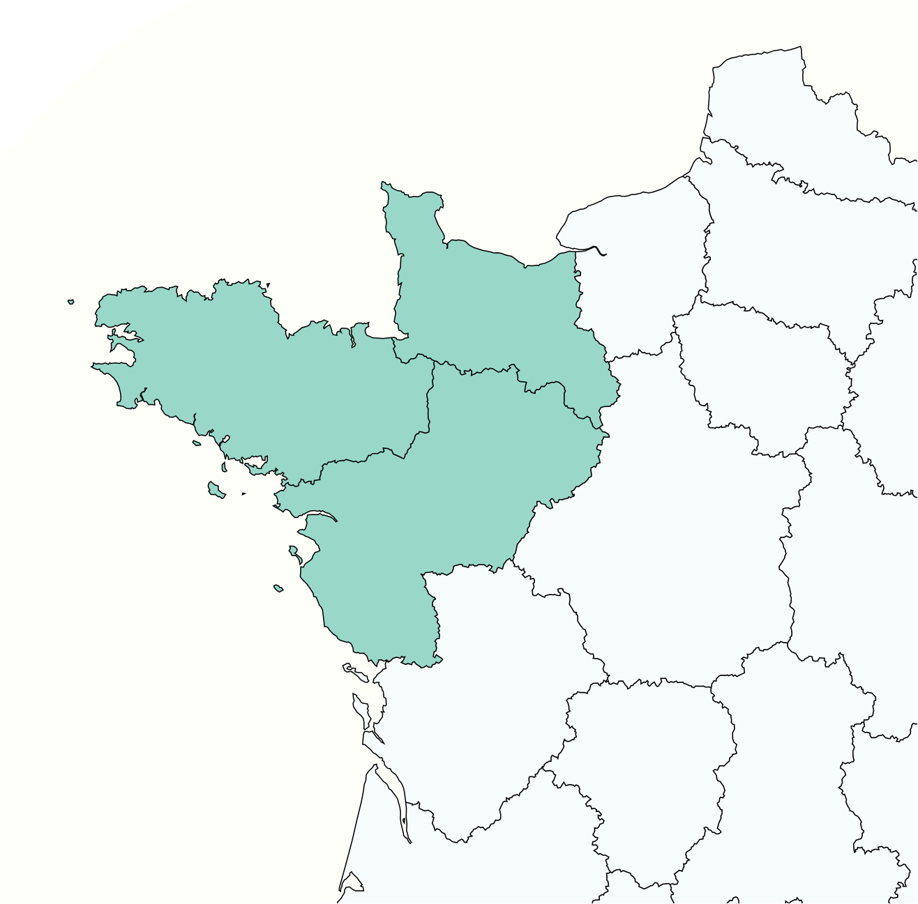Carte de France – zones d’intervention